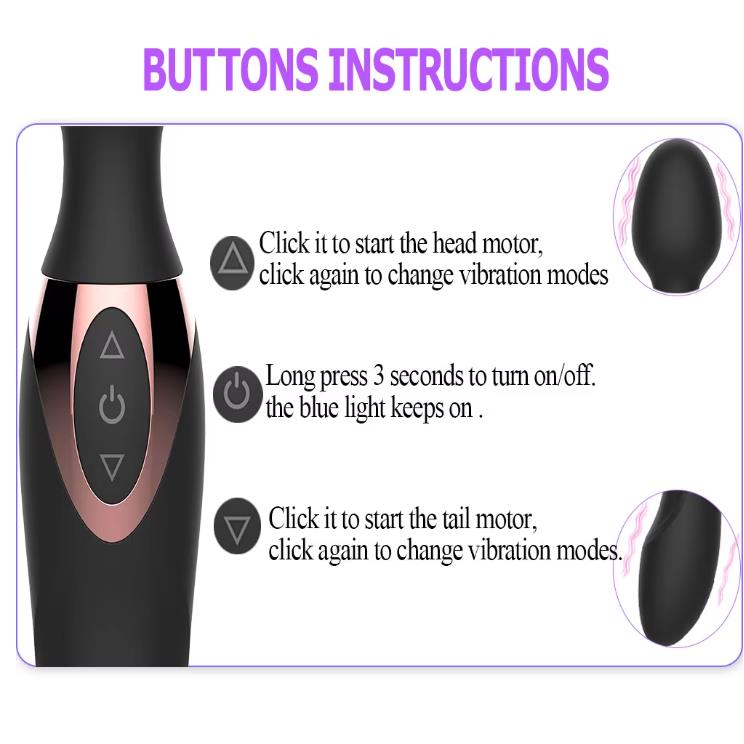 New 10 Speeds Powerful Vibrators for Women,Magic Dual Motors Wand Body Massager Sex Toys for Women G Spot Adult Toys