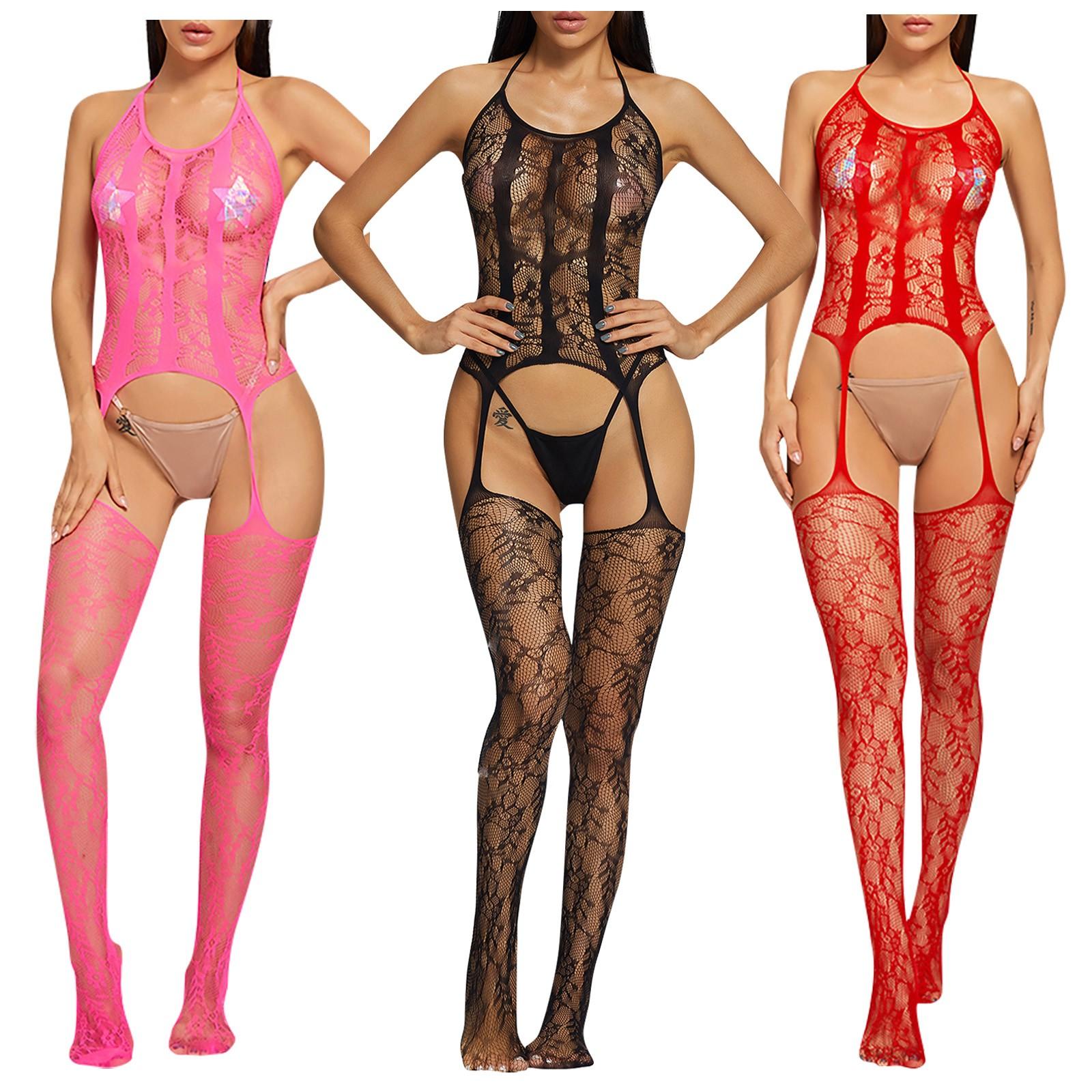 

женщины Рыбалка Чистая Чулок Babydoll белье Открыть Crotch Sleepwear Bodysuit