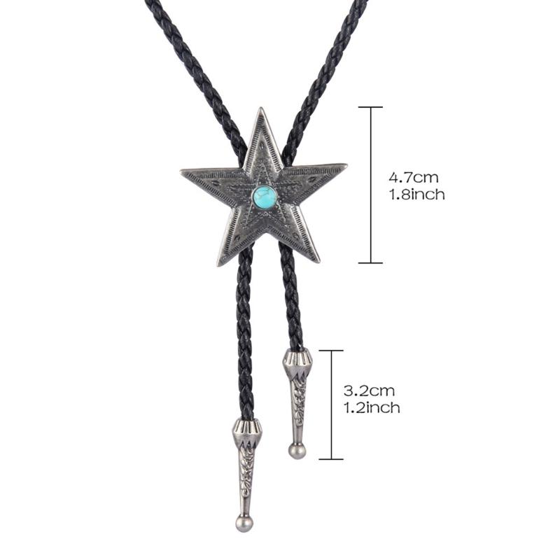 Vintage Star Choker Necklace Black Leather Cord Chain Necklace Waist Chain Fashion Jewelry Holiday Gifts for Men Women