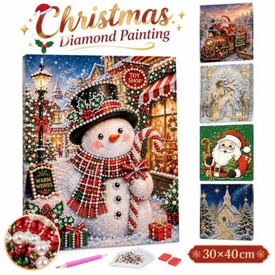 30*40cm Christmas Pearl Diamond Painting Kit DIY Pearl Art Kits  Handmade Gift Giving