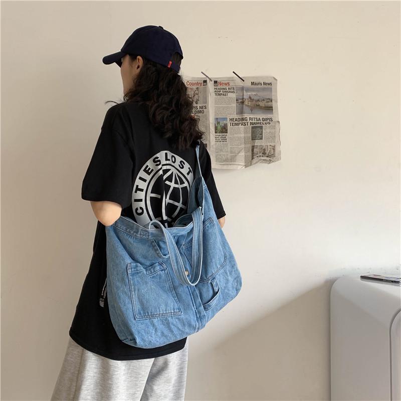 Damenmode Jean Denim Umhängetaschen Geldbörse Lässige Schulter Tragetasche