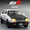 1/32 Toyota Initial D AE86 Toy Car Diecast Miniature Model Pull Back Sound Light Doors Openable Educational Collection Gift Kid