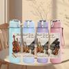 1PC Violin Cello Musical Sketch 750ml Color Plastic Sports Water Bottle Leakproof Flip Straw Lid For Sports Office Home Use