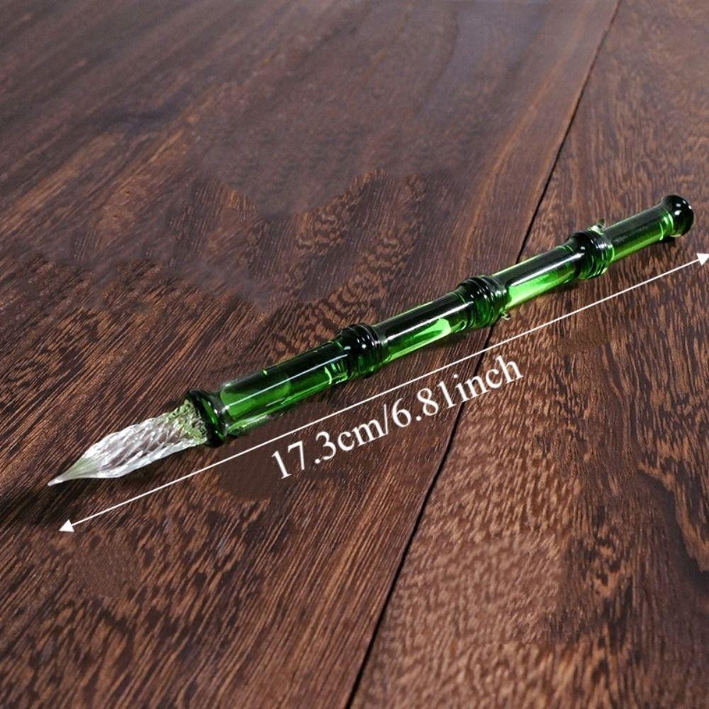 Student Signature Glass Dip Pen Reusable Calligraphy Dipping Pen Transparent Vintage Fountain Pen Stationery
