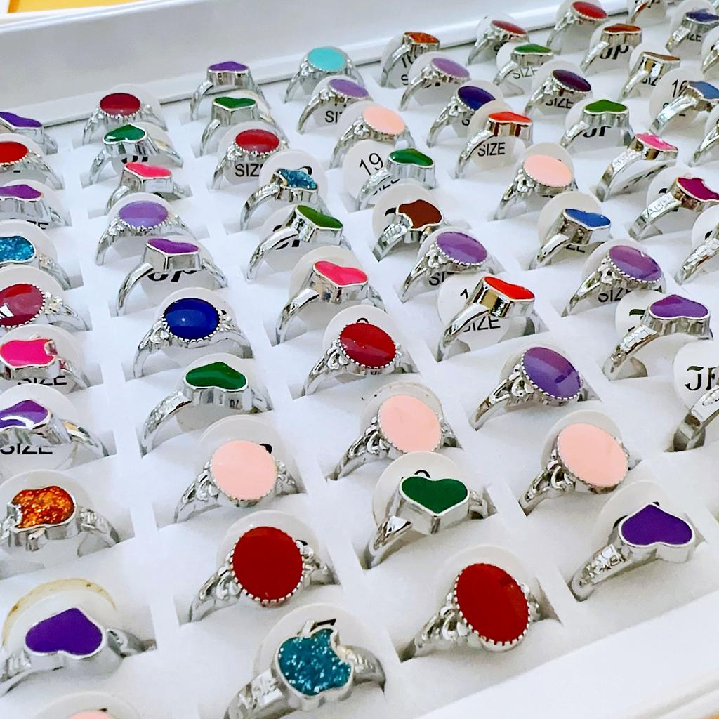 10Pcs Colorful acrylic accessory women's ring mixed style versatile index finger ring jewelry