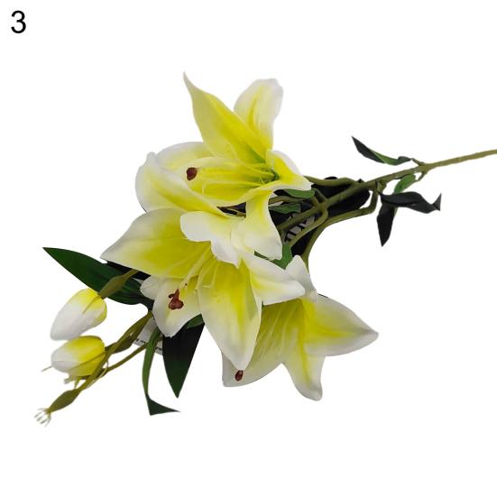 1 buc Floare falsă fără decolorare 6 capete Recuzită de fotografie din plastic Decor de masă cu flori artificiale