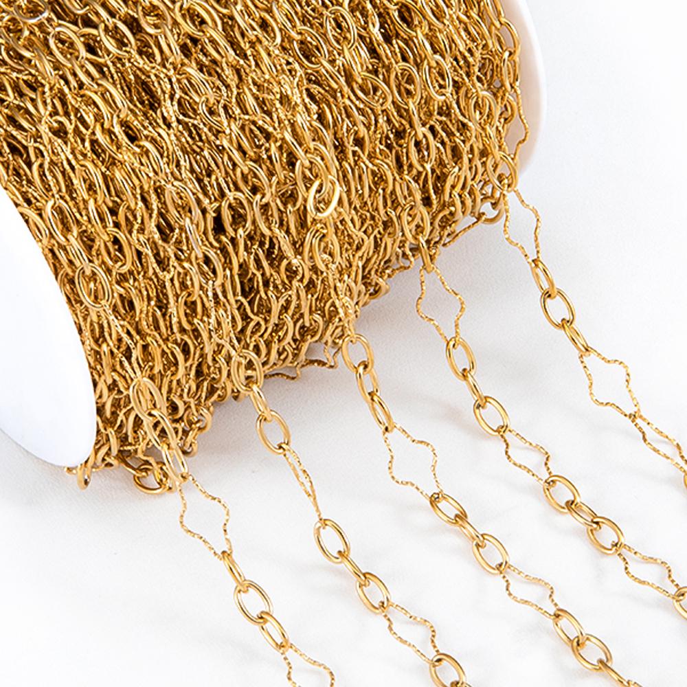 1Meter Multi Styles Stainless Steel Gold Color Silver Color Link Chain Bulk Chains DIY Necklace Jewelry Making Wholesale No Fade