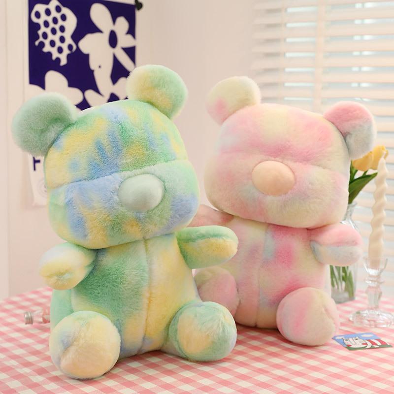 Violent colorful bear plush toy tie-dye teddy bear doll children's birthday gift activity
