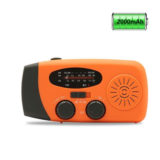Hand Crank Emergency Radio with Flashlight Compact Portable Multifunctional FM/AM Solar Radio LED Torch