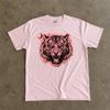 Vintage Tiger Face Shirt, Celestial Moon Graphic Tee, Edgy Streetwear Style