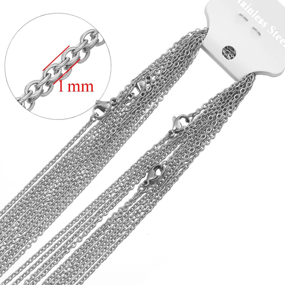 

10pcs 50cm 2mm 1.5mm 1mm Gold Color Stainless Steel Link Chains Necklace Fashion Jewelry Cuban Chains Wholesale Chain DIY Crafts