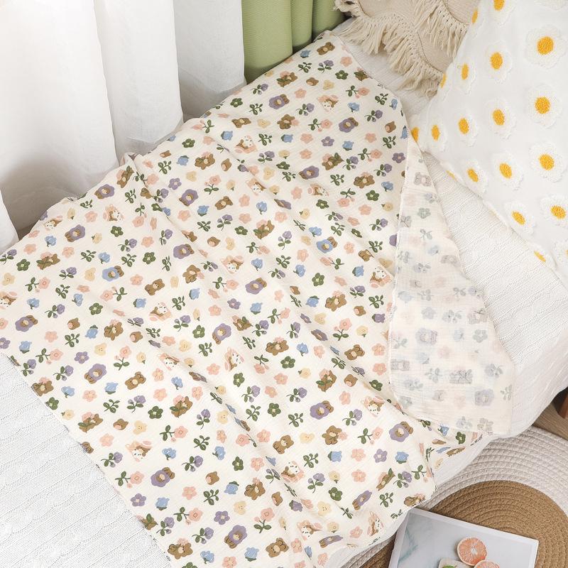 Korean Style Two-Layer Swaddle Blanket for Newborns, Super Absorbent Gauze Bath Towel, Lightweight Summer Design