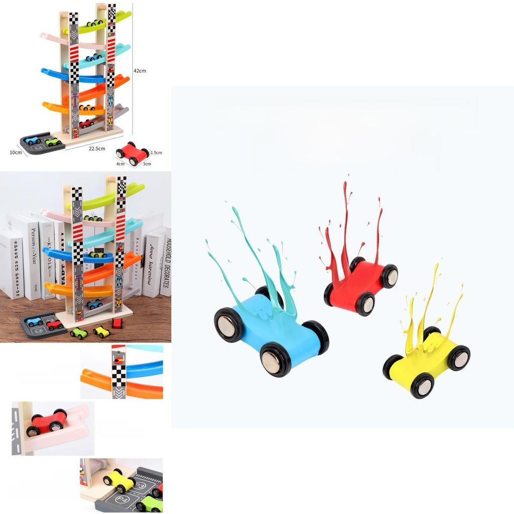 Wooden Gliding Car Toy For Kids With Inertia Track And Parentchild Interaction For Ages 1 To 4