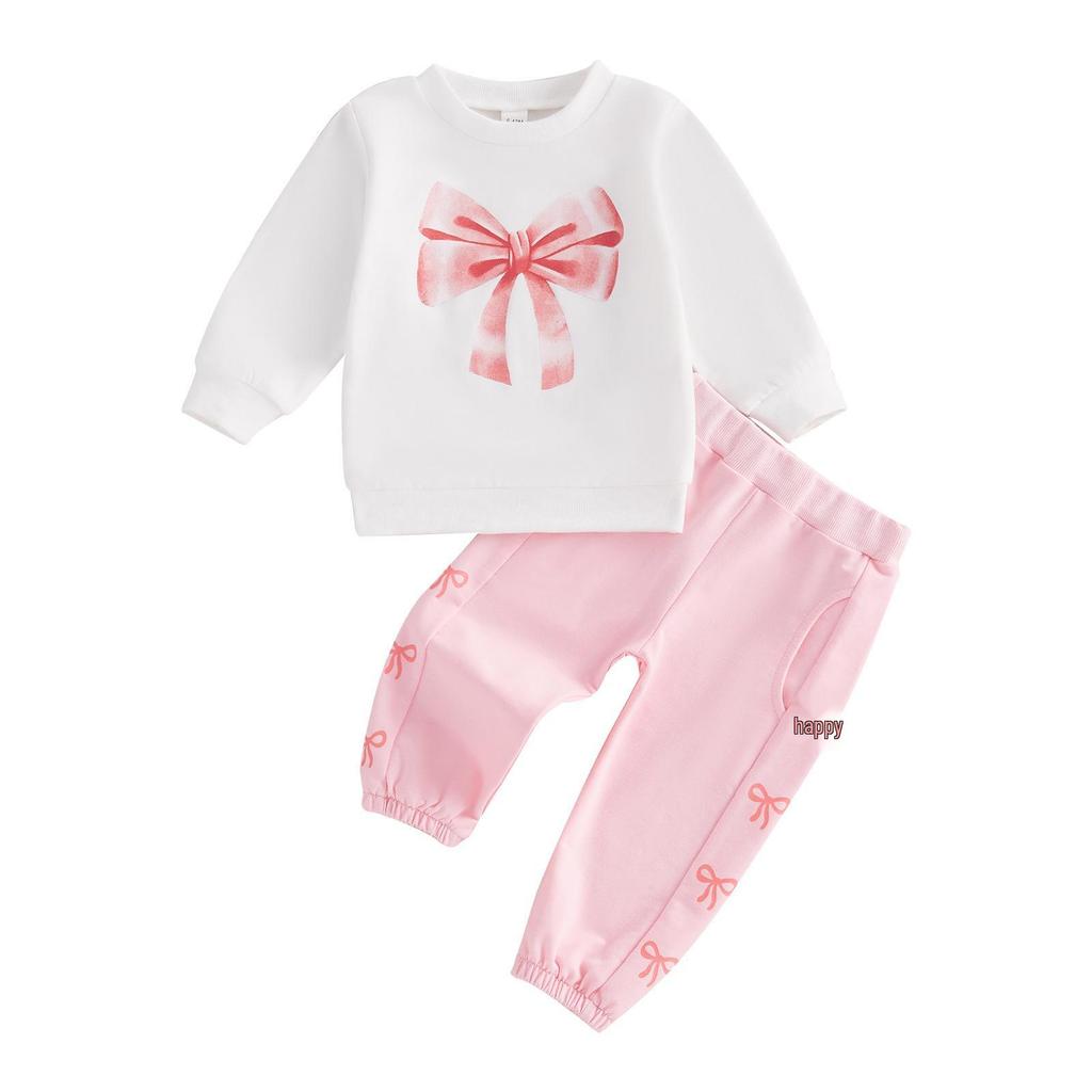 Butterfly Bow Hoodie & Pants Set for Girls
