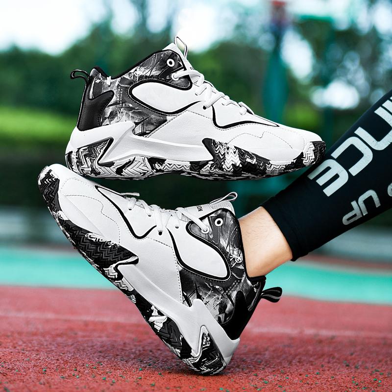 Mens Non-slip Basketball Shoes Outdoor Breathable Comfortable Sports Shoes Young Boy Training Athletic Basketball Sneakers