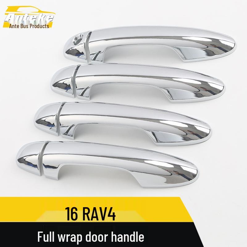 16 RAV4 Manija de Puerta Tira Brillante y Decoración de Embellecedor de Hebilla de Reposabrazos