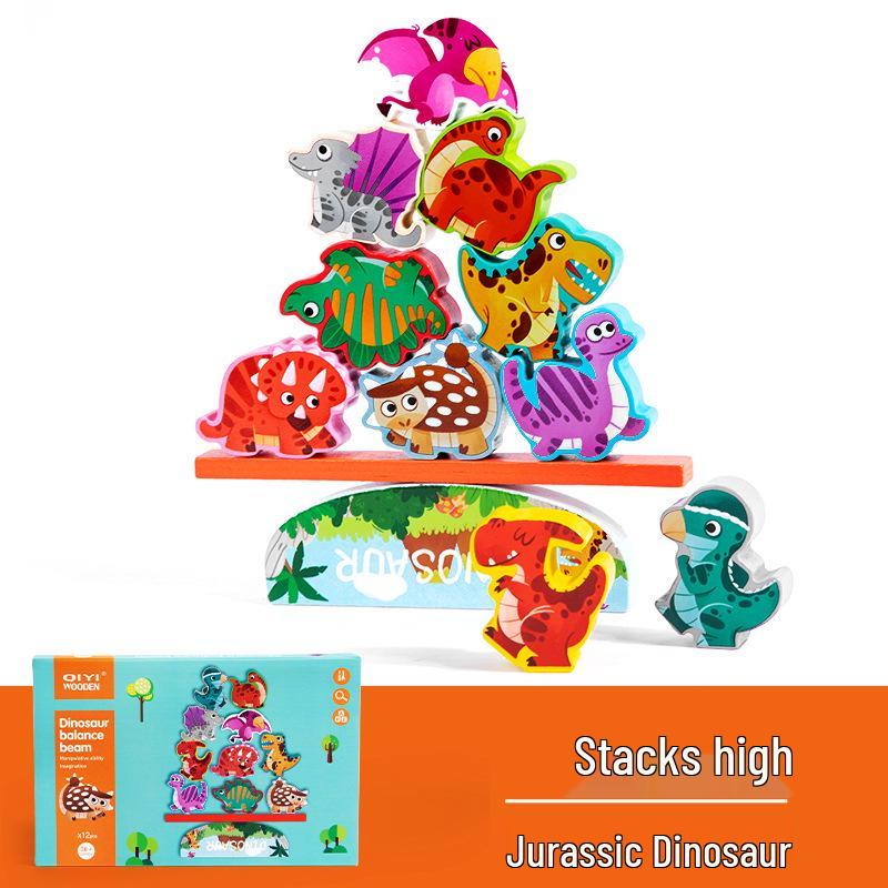 Wooden Animal Stacking Tower: Fun & Educational Balance Blocks for Kids