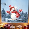 Decorative Store Window Clings Christmas Snowman Static Cling, Funny Sticker, Reusable PVC Glass Stickers Xmas Decal for Home Shop Holiday Decor