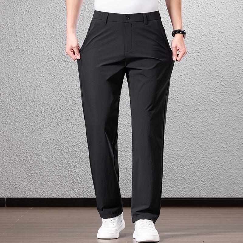 FengXun Men's Four-Way Stretch Straight-Leg Casual Pants