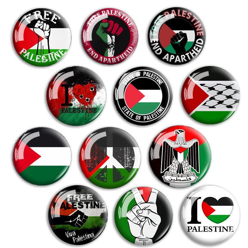 Palestine Flag Fridge Magnet, Time Gem Soft Magnetic Whiteboard Decorative 30mm