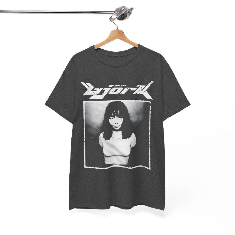 Bjrk Vintage Tshirt Retro 90s Y2k Singer Merch Black White Photo Tee Icelandic Musician Gift Electronic Music Shirt