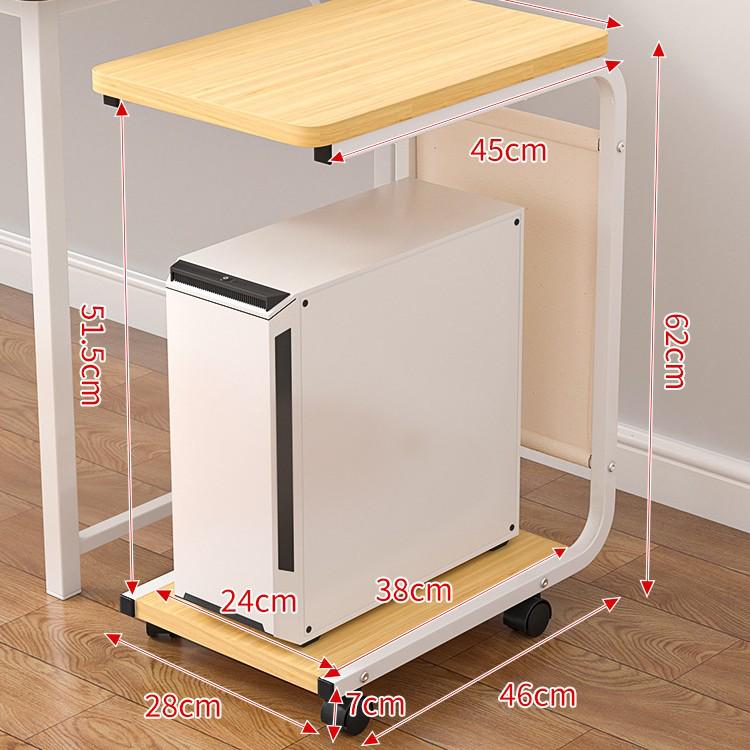 Rolling Desktop Computer Stand with Storage and Printer Shelf