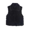 Mote varm ensfarget ermeløs vest plysjjakke for kvinner