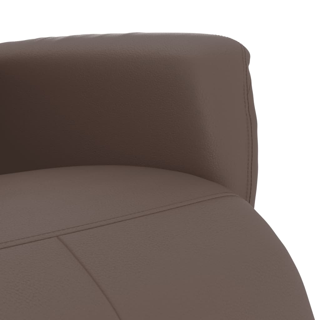 Recliner Chair with Footrest Brown Artificial Leather