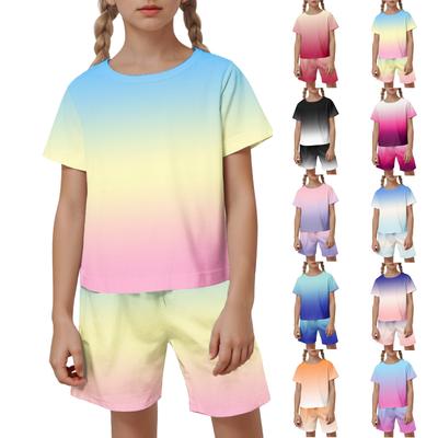 Kid Patriotic Outfit - Short Sleeve & Shorts 2-Piece Set For Boy And Girl