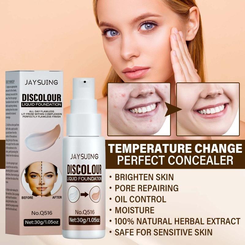 Long-lasting and Portable Concealer Liquid Foundation, Resistant To Color Fading, Warm Skin Tone Foundation