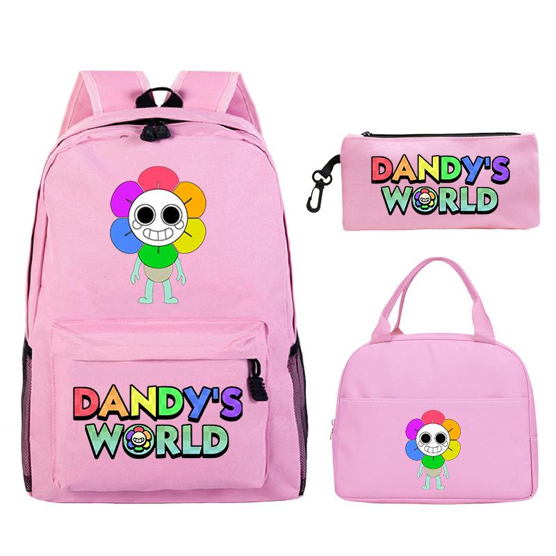 Dandy's World Game Merchandise Printed Primary and Secondary School Schoolbag Three-piece Set Foreign Trade Popular Children's Backpack