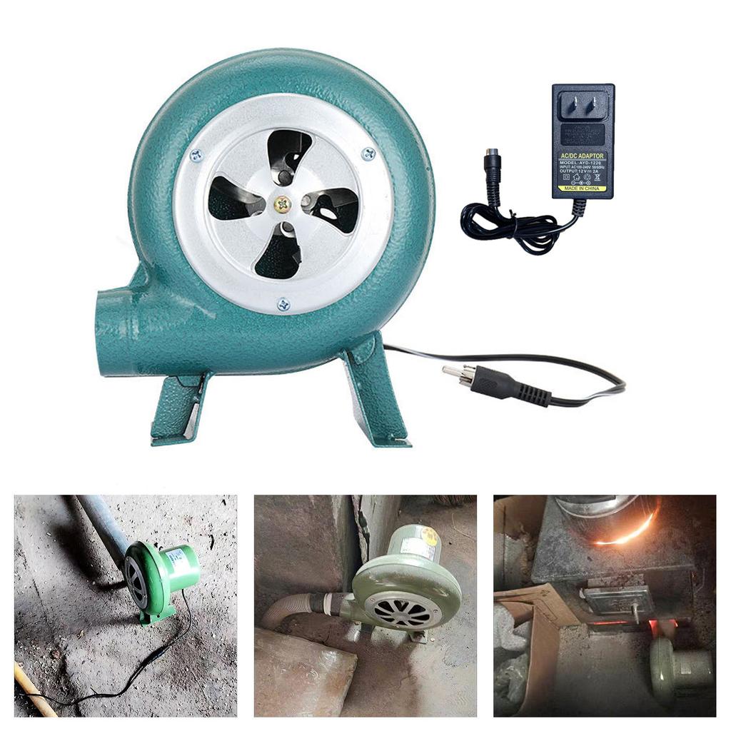 Electric BBQ Fan Air Blower DC12V Camping Cooking Stove Bellows + Air Duct