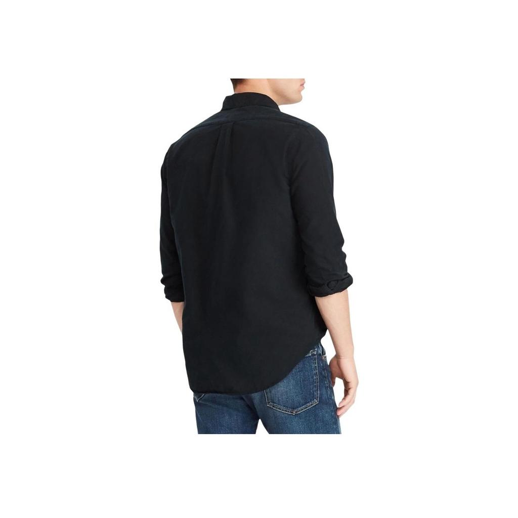 Polo Ralph Lauren Solid Color Single-Breasted Loose Long Sleeve Shirt Men shirts Black 710928252-009