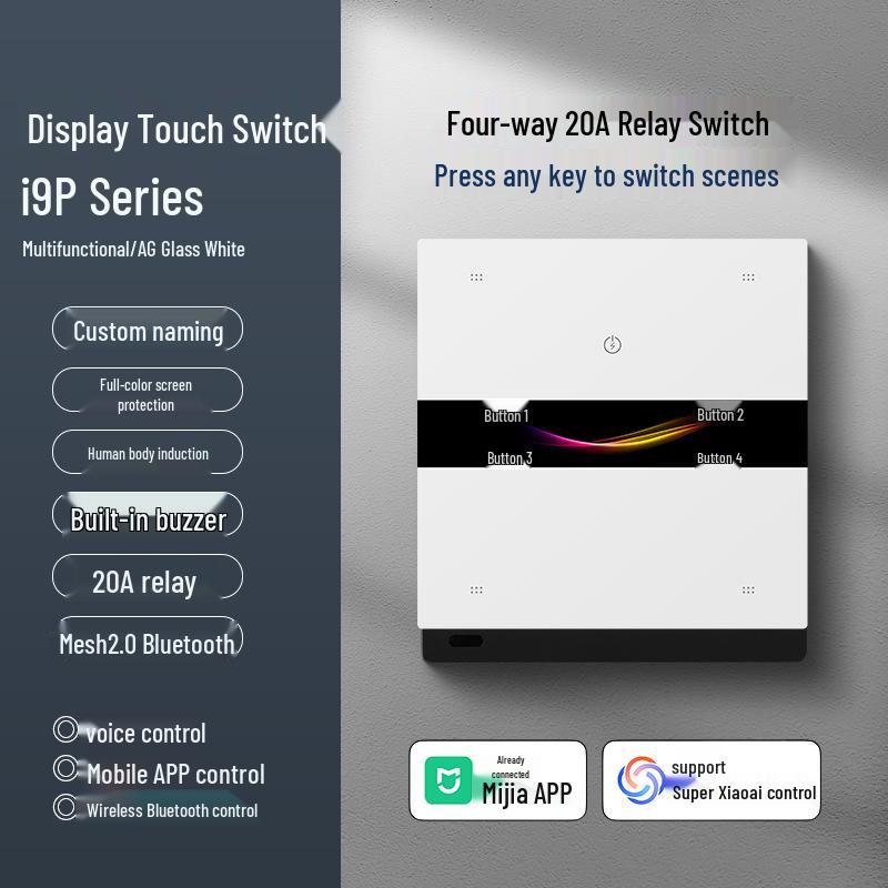 ZXWL Smart Touch Switch with AG Glass, Mesh2.0 Bluetooth, Mijia APP Connectivity