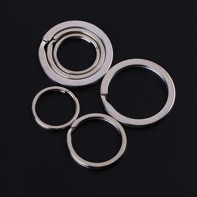 4pcs Titanium Key Rings Craft DIY Flat Split Ring Keyrings Backpack Bag Part