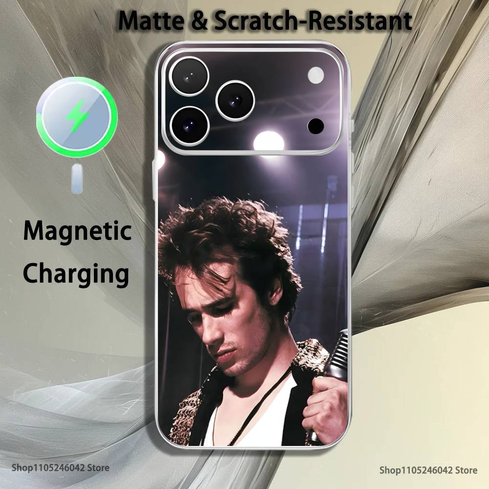 

Singer G-Gustavo Cerati Transparent White Phone Case For iPhone 17,16,15,14,13,12,11,Pro,Max,Plus Magnetic Wireless Charging iPhone14
