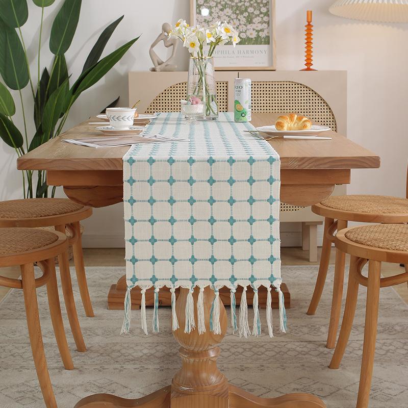 Modern Minimalist Ins Coffee Table Cover Fabric TV Cabinet Cover  Long Rectangular Table Cotton Linen Table Runner