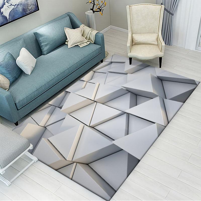 3D Colorful Geometry Block Carpets Large Area Rug for Living Room Bedroom Carpets Anti-Slip Floor Mat Kitchen Abstract Bath Mat