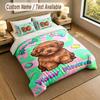 Dog Theme Personalized 3Pcs Bedding Set Custom Text & Name 1 Sheet 2 Pillowcases Household Bedding 1pc