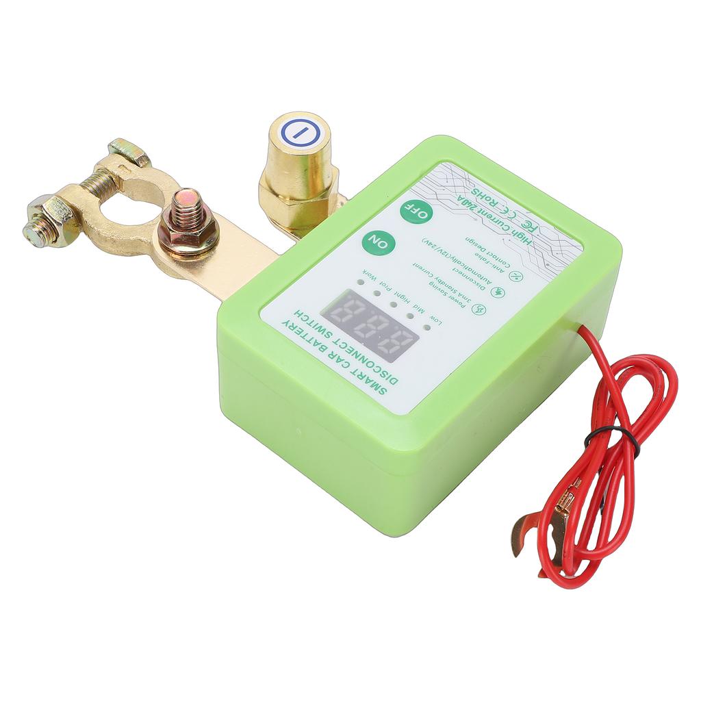 Intelligent Battery Disconnect Switch, 12V 24V Digital Display Manual Remote Battery Isolator for Cars, SUVs, MPVs, EVs