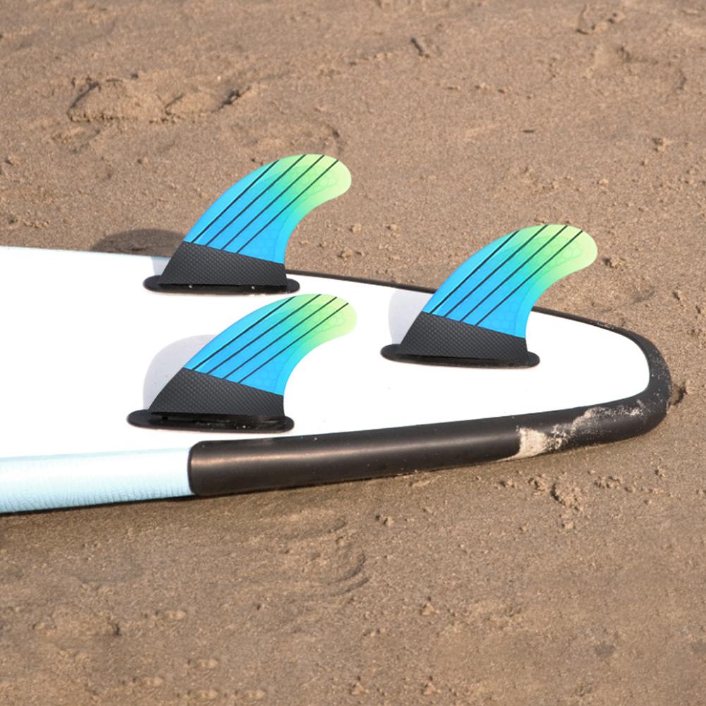 Fiberglass FCS G5 Stylish Blue Green Gradient Surfboard Tail Fin Flexible Surfing Accessory