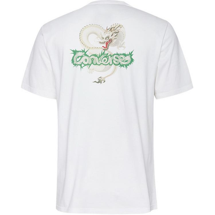 Converse T Shirts Men's White Crew Neck Moderate 10019359-A01