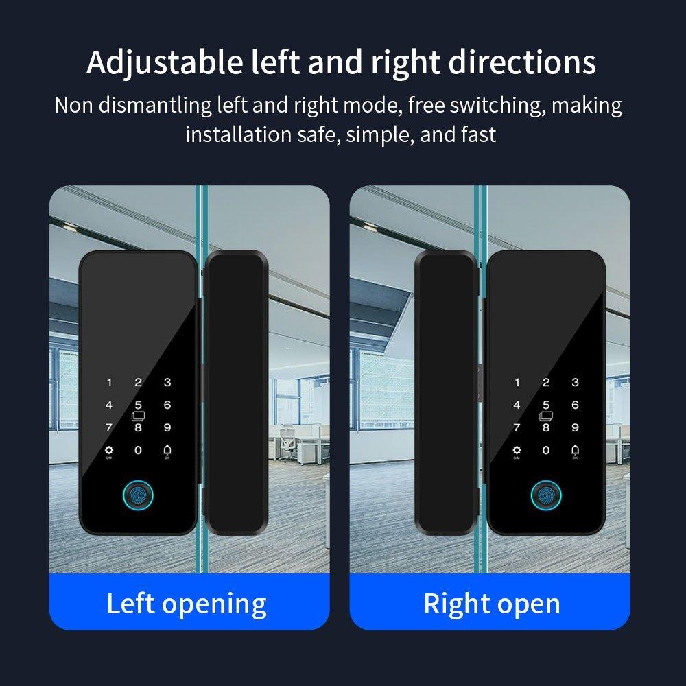 Intelligentes Fingerabdruck-Glastürschloss APP Bluetooth Elektronisches Schloss Haus Büro Sicherheitszugangskontrollsystem