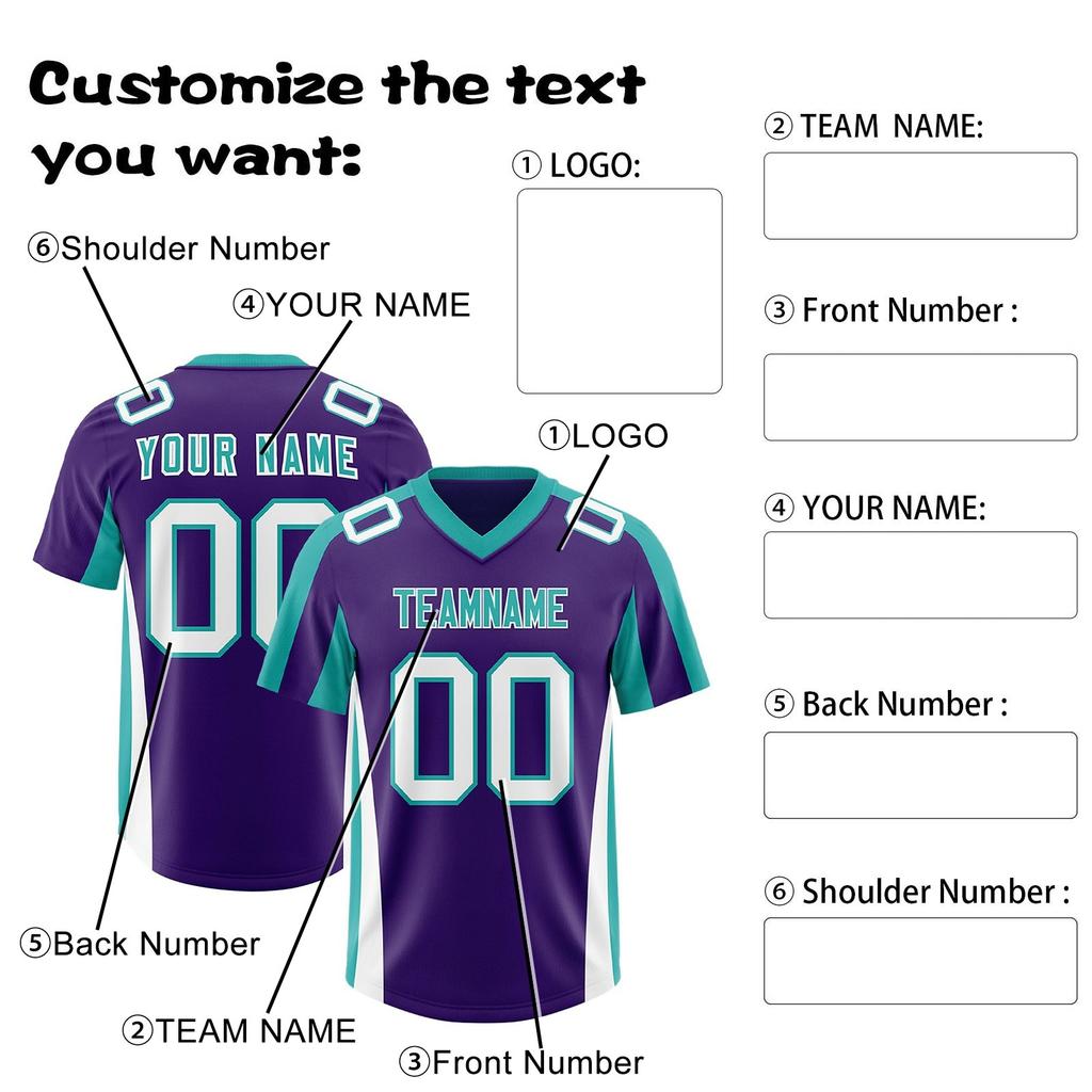 Custom Football Jerseys Personalized Printed Team Name & Number Sports Uniform For Men Women Youth