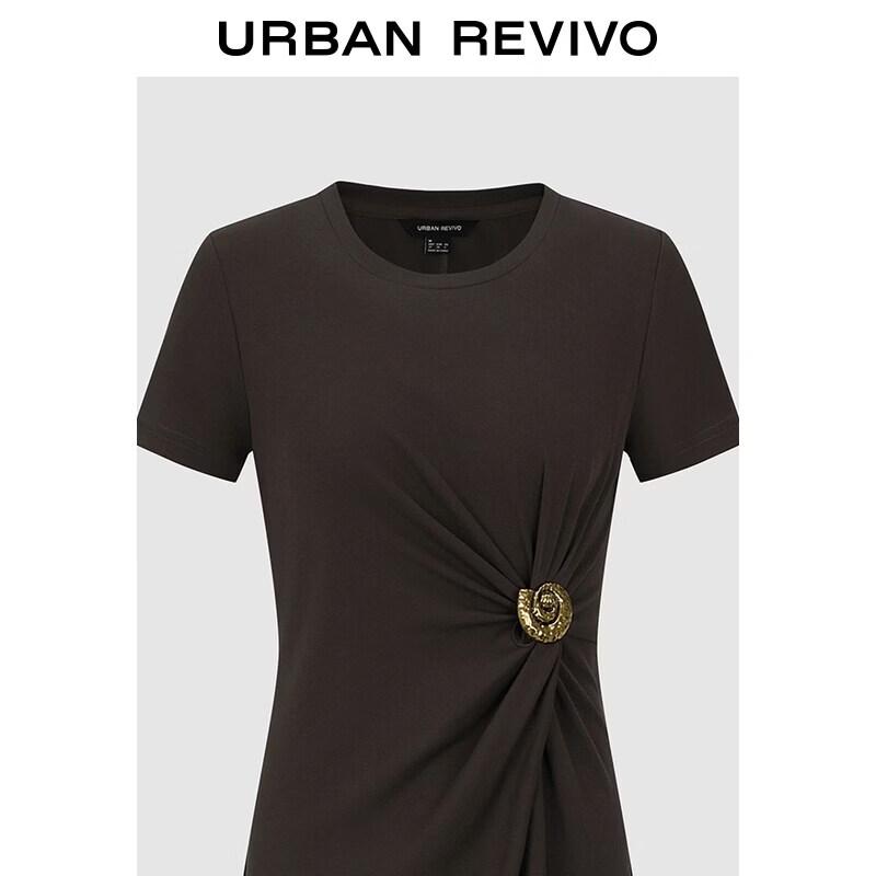 UR Damen Sommer 2026 Kurzarm Texturiertes Figurbetontes Langes Kleid UWH760060