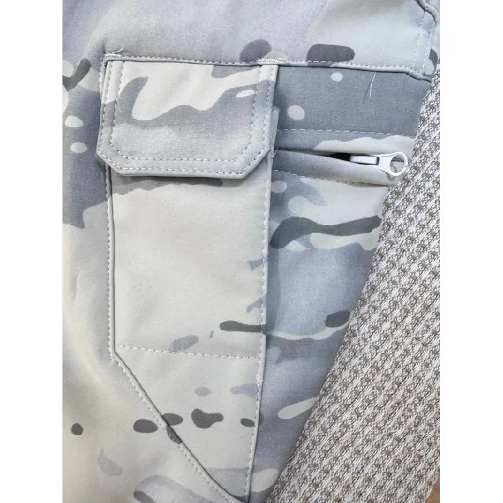 Men's Snow Camo Shark Skin Tactical Pants, Winter Fleece Lined Waterproof Windproof Softshell Trousers for Outdoor Skiing Hiking