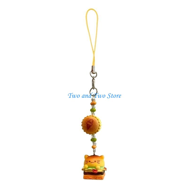 HX6F Stylish Handmade Beaded Cats Designs Fashionable Multipurpose Phone and Bag Decoration Accessory Daily Casual Use