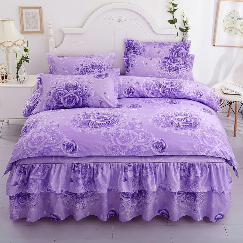 Buy Fourpiece Suit Double Lace Bed Skirt Thicken Sanding Single Double