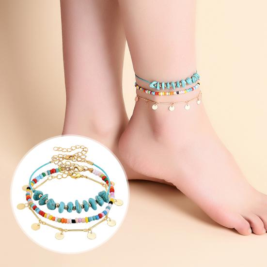 

3 шт./компл., очаровательные ножные браслеты, тонкая работа, расширенная цепочка, регулируемые индивидуальные аксессуары для тела, украшение, неувядающий, гипоаллергенный