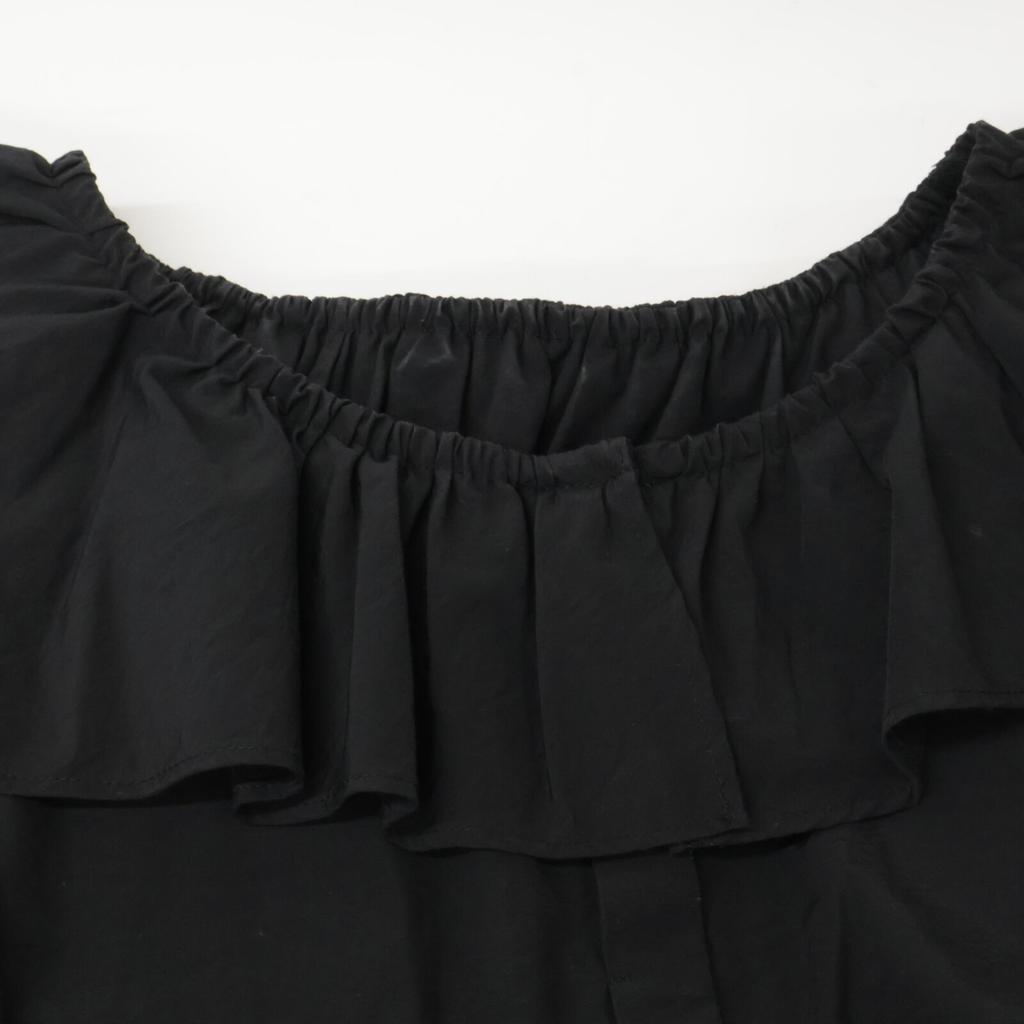 BORDERS at BALCONY BD2021-3C-02 Nylon Sabrina Blouse tops 36 blackUsed